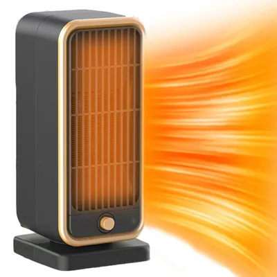 Image de Ventilateur chauffant portable - 1500 W - Compact, dimensions 10x8x20 cm - Noir