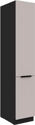 Produktbild von Küchen Hochschrank 40 cm ARONA Kaschmir beige + Schwarz matt Küchenzeile Küchenblock Küche