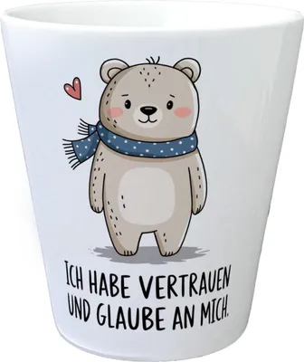 Produktbild von Ich habe vertrauen und glaube an mich Bär mit Herz Blumentopf