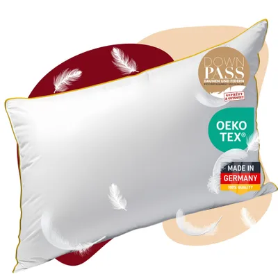 Produktbild von Daunenkissen  Germany - 3-Kammer-Daunenkissen - Kopfkissen mit Daunen & Federn - weiches Federkissen - Kissen 40x80