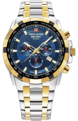 Produktbild von Swiss Alpine Military Herren Armbanduhr Chronograph bicolor 7043.9145