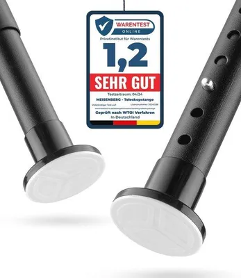 Produktbild von Famanu Ausziehbare Duschvorhangstange ohne Bohren 160-210 cm - Klemmstange für Vorhänge und Duschen - Edelstahl