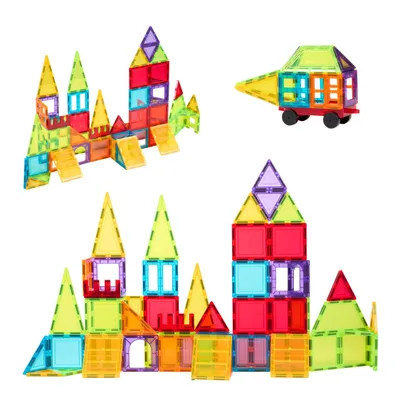 Zdjęcie produktu dla Fits4Kids Magnetyczne klocki konstrukcyjne - 66 elementów - Kreatywne zabawki dla dzieci - Idealne do edukacji i zabawy - Magnetyczne płytki - MINT (STEM)