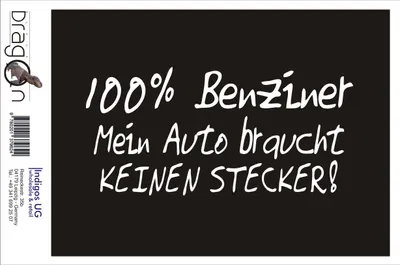 Produktbild von Aufkleber / Autoaufkleber - JDM / Die cut / Auto / OEM - 100% Benziner - 210x100mm rot - Heckscheibe / Heckscheibenaufkleber