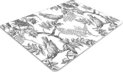 Produktbild von Stuhlunterlage Bürostuhlunterlage 120 cm x 90 cm Bodenmatte Bürostuhlunterlage - Graue Vögel