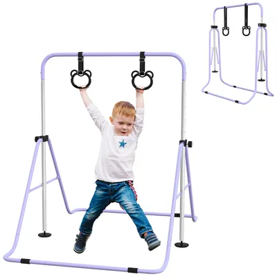 Produktbild von HOMCOM Kinder Gymnastik Turnreck 5-stufige höhenverstellbar Reckstange Stahl