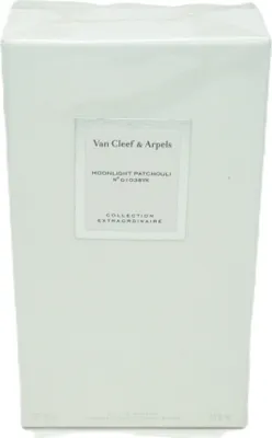 A white box containing a perfume.