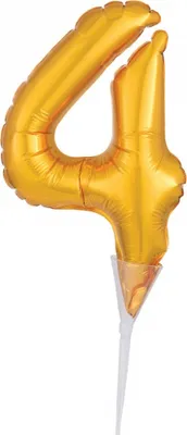 Produktbild von Folienballon Tortendeko Gold - Zahl 4