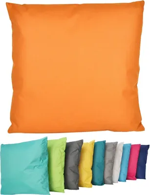 Produktbild von Outdoor Lounge Kissen 45x45cm Dekokissen Inkl. Füllung Wasserfest Sitzkissen Garten Stuhl Lotus Effekt , Farbe:Orange