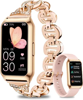 Produktbild von Fur Damen mit Pulsmesser SpO2 Schlafmonitor, 26 Sportmodi Aktivitätstracker, Nachrichten Whatsapp, wasserdichte IP68