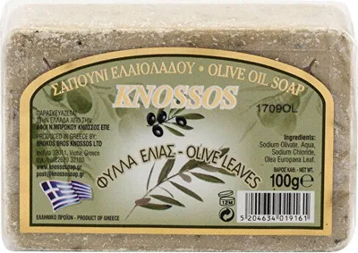 Produktbild von KNOSSOS Griechische Olivenseife mit Olivenblättern 100 g
