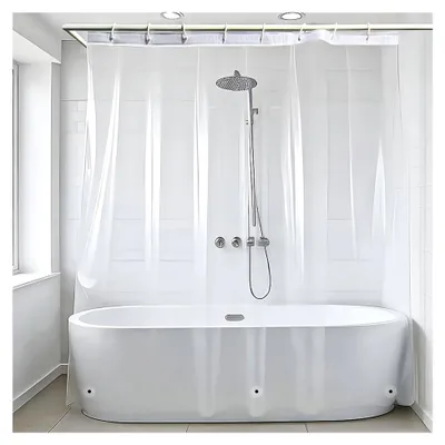 Produktbild von Transparenter Duschvorhang 180 x 180 cm | PEVA Wasserdicht & Antischimmel Badezimmer Vorhang