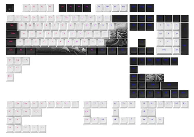Obrázok produktu pre Kľúčové krytky pre mechanickú klávesnicu Dark Project - INK pre ANSI & ISO rozloženie