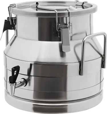 Produktbild von Milchkann, Edelstahl, mit dichtem Deckel, Mit Wasserhahn