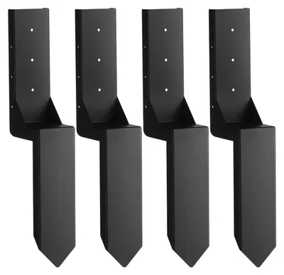 Image de VEVOR Kit de réparation pour ancrage de poteaux de clôture Lot de 4 diamètres intérieurs 8,9 x 8,9 cm Poteaux de soutien en acier pour poteaux de clôture Piquet de terre d'ancrage pour la réparation de poteaux de clôture en bois inclinés et cassés Enveloppe