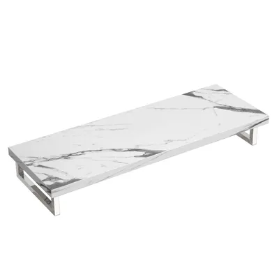 Produktbild von doporro Waschtischplatte Waschbeckenauflage 50x140cm Waschtischkonsole in Weißer Marmor für Waschschalen inkl. Konsolenhalterung Wandmontage