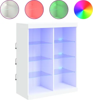 Produktbild von Sideboard mit LED-Leuchten Weiß 81x37x100 cm