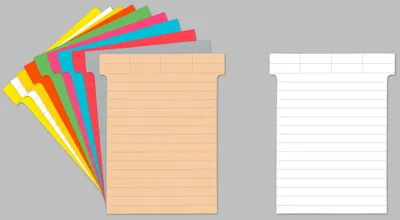 Produktbild von T-Karten Breitformat B92xH120mm Starterset liniert VE=10x 100 Stück (10 Farben)