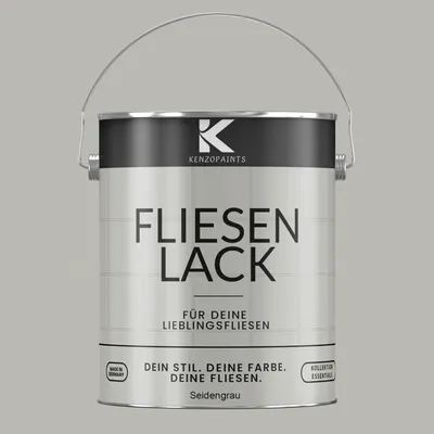 Produktbild von Kenzopaints 2,5Liter Fliesenlack Fliesenfarbe - Seidengrau (RAL 7044)