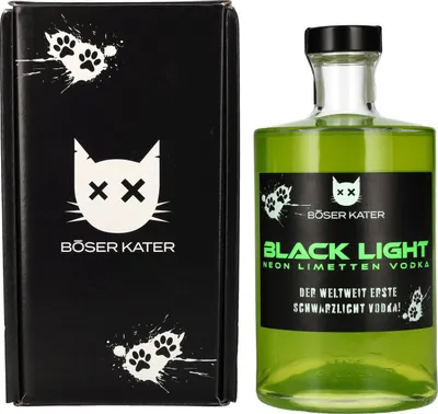 Image de BÖSER KATER Black Light Neon Limes Vodka 40% Vol. 0.5l en boîte cadeau