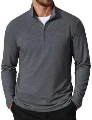 Imagen del producto de Camiseta polo con cremallera de 1/4 - Corte regular - Gris medio