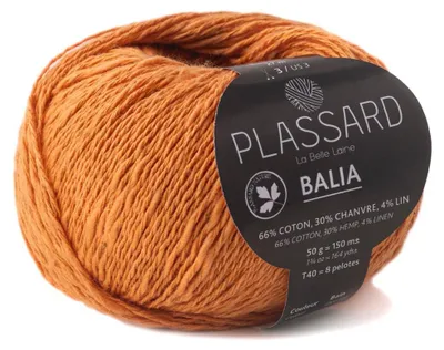 Imagen del producto de Hilo de lana Balia 54, color naranja, 50 gramos – Plassard