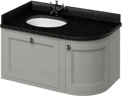 Produktbild von Casa Padrino Hänge-Waschschrank / Waschtisch mit Granitplatte Schublade und Tür 98 x 55 x H. 59 cm