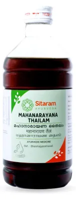 Immagine prodotto di Sitaram Ayurveda Mahanarayana Thailam 450 ml - Olio da massaggio ayurvedico tradizionale per articolazioni e muscoli, formato grande