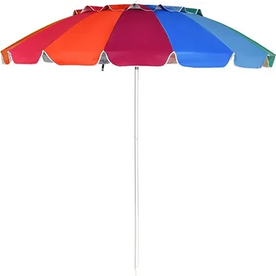 Immagine prodotto di Ombrellone da 245 cm, ombrellone da giardino con inclinazione regolabile, ombrellone da mercato resistente ai raggi UV e idrorepellente, ombrellone da terrazza con borsa per il trasporto, ombrellone da spiaggia per giardino e spiaggia