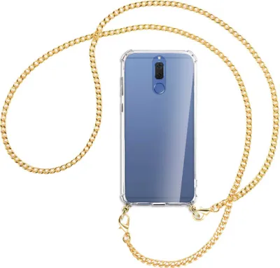 Produktbild von Handykette Backcover-Schutzhülle mit Band (Metall goldfarben) für Huawei Mate 10 Lite / G10 - goldfarbene Kette