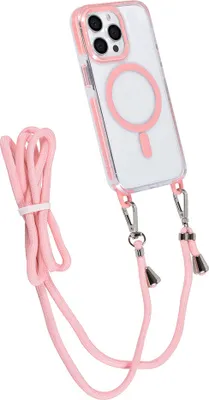 Immagine prodotto di Custodia posteriore TUNIQ per iPhone 13 Pro - cordino da collo - Magsafe - Rosa