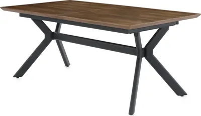 Produktbild von MASSIMO Esstisch ausziehbar, Synchronauszug, 260x100 cm, Wildeiche Melamin, Metall, schwarz