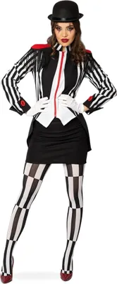 Produktbild von Strumpfhose Weiß Schwarz 70 DEN optische Täuschung Karneval Fasching Halloween