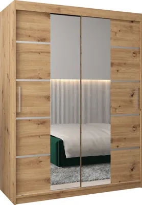 Produktbild von Kleiderschrank, Schiebetürenschrank Schlafzimmer, Schrank mit Spiegel VERONA 4 150 cm