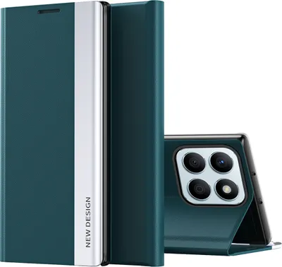Image de Étui pour Honor X8B Étui magnétique en cuirPolyuréthaneavec fonction de support Vert