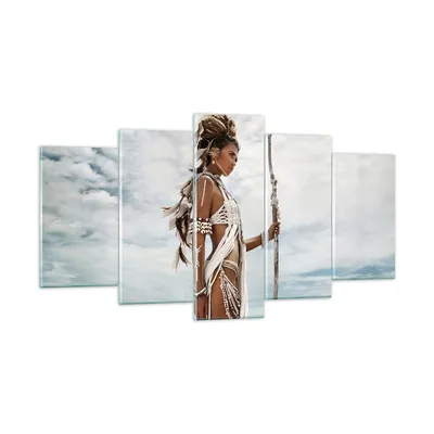 Produktbild von Bilder auf glas - 5 Teile - Brennen Mann Frau - 160x85cm - Glasbilder - Wandbilder - Bilder - zum Aufhängen bereit - Wanddekoration aus Glas - Glas Bilder - Wandbild auf Glas - GEA160x85-4275