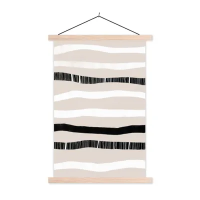 Produktbild von MuchoWow® Textilposter Linie - Pastell - Minimalismus - Muster 120x180 cm mit holzfarbenen Rahmen - Textil-Plakat