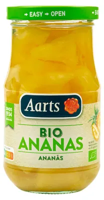 ANANAS KAWAŁKI W LEKKIM SYROPIE BIO 350 g (190 g) (SŁOIK) - AARTS