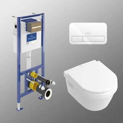Produktbild von Villeroy & Boch Architectura WC-Set Direct Flush, mit Vorwandelement und Betätigungsplatte