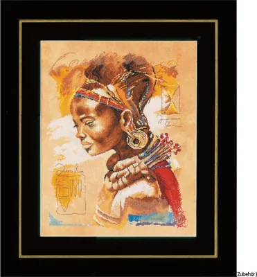Produktbild von Lanarte Kreuzstichset "Afrikanische Frau", Zählmuster