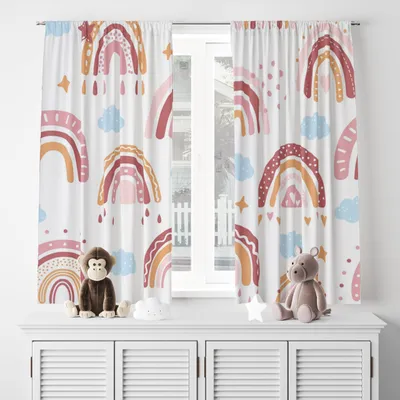Faltenvorhang Regenbogen 117x138 cm, 2 Paneele, Polyester