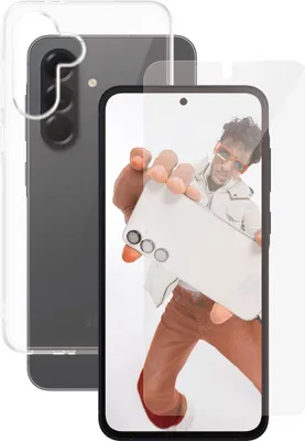 Zdjęcie produktu dla PanzerGlass SAFE. by ® 2-in-1 Bundle Samsung Galaxy A56 5G | Bulk, Samsung, Samsung - Galaxy A56 5G, Aplikacja na sucho, Odporny na zadrapania, Odporny na wstrząsy, Przezroczysty, 50 szt.