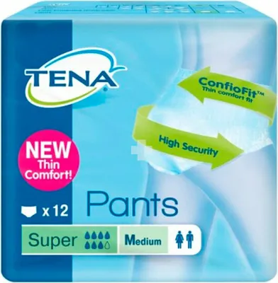 Zdjęcie produktu dla Tena, Pants Super, Bielizna chłonna, 12 sztuk (PRODUKT Z NIEMIEC)