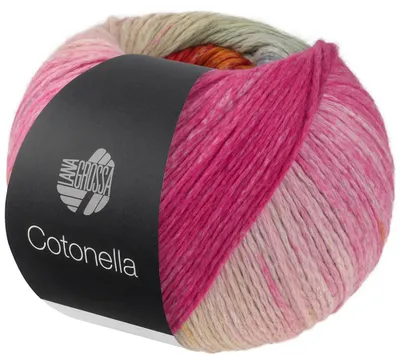 Produktbild von Lana Grossa - Cotonella 0019 camel pink fuchsia rotviolett grau flieder gelborange rot gelb
