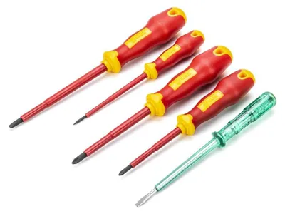 Produktbild von SATA Schraubendreher-Set, VDE, 5-tlg. ST09302U (5 Spannungsprüfer Kreuz)