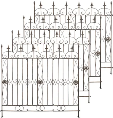 Produktbild von CLP 4er Set Gartenzäune Mangold Steckzaun Landhausstil Rankzaun Garten Terrasse - bronze