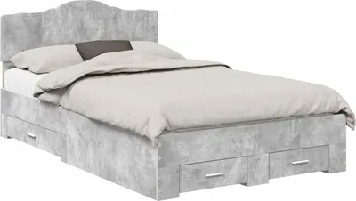 Immagine prodotto di vidaXL Giroletto con testiera grigio cemento 120 x 200 cm materiale a base di legno