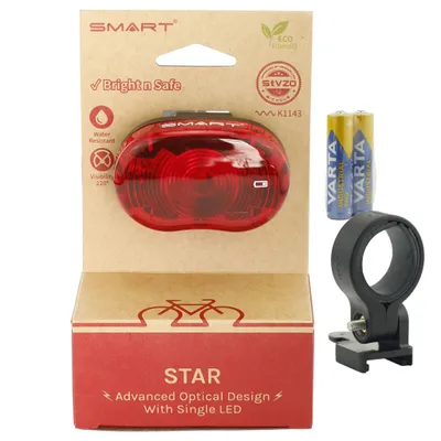 Produktbild von Smart Star LED Rücklicht mit StVZO Fahrrad Batterie Rückleuchte f. Sattelstütze