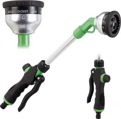 Produktbild von Famanu Hochdruck-Gartenbrause mit verstellbarer Sprühkopf - 100% Metall, Messing