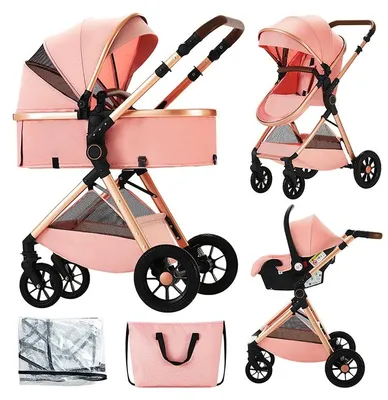 Produktbild von Babywagen, faltbar, leichter Kinderwagen, Rosa